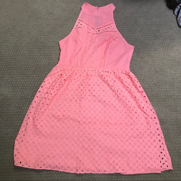 Coral Pink flower whole dress - Picture 1 of 5